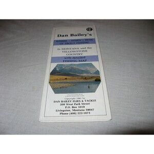 1981 Dan Bailey Why When How Of Trout Fishing Montana Yellowstone Detailed Map